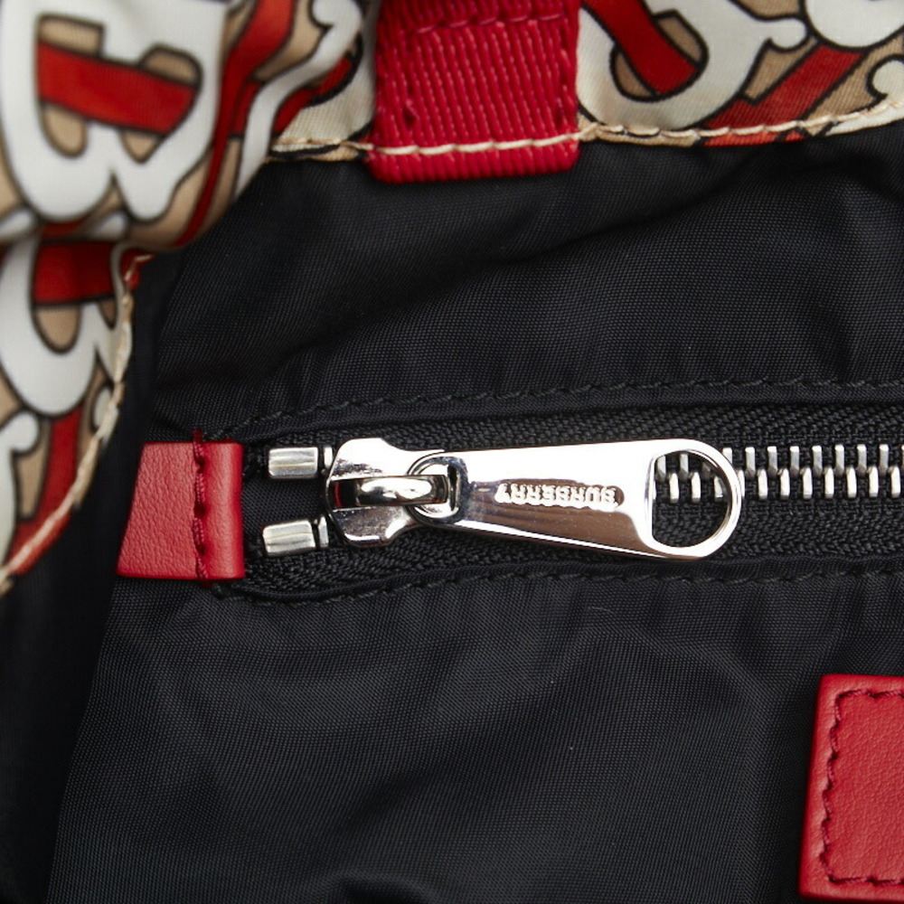 Burberry Tb Monogram Drawstring Knapsac Nylon Red… - image 6